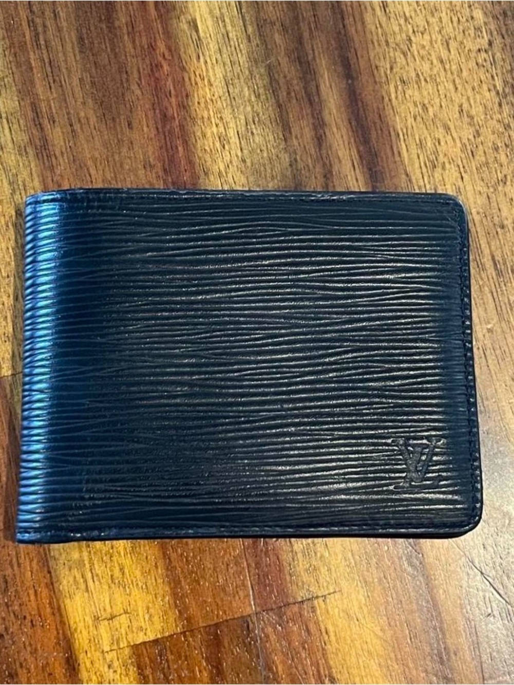 Louis Vuitton Black Epi Leather Bi-Fold Card Wallet